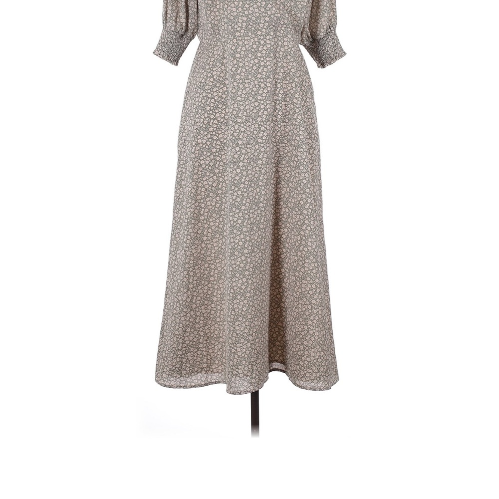 Elegant Gray Floral Maxi Dress